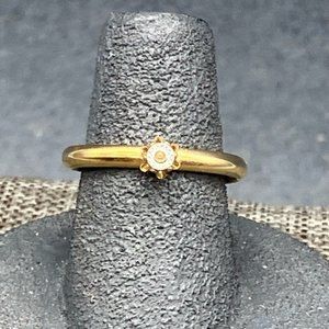 Small Adjustable Ring Gold Silver As Is No Stone Size 6 Dainty Retro Soft Girl